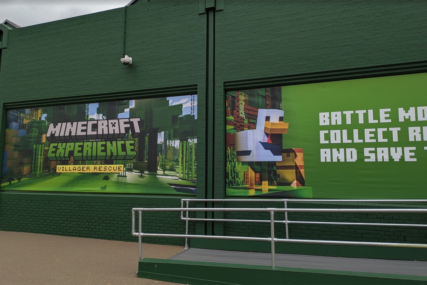 Minecraft: Campaign graphics installed outside the venue