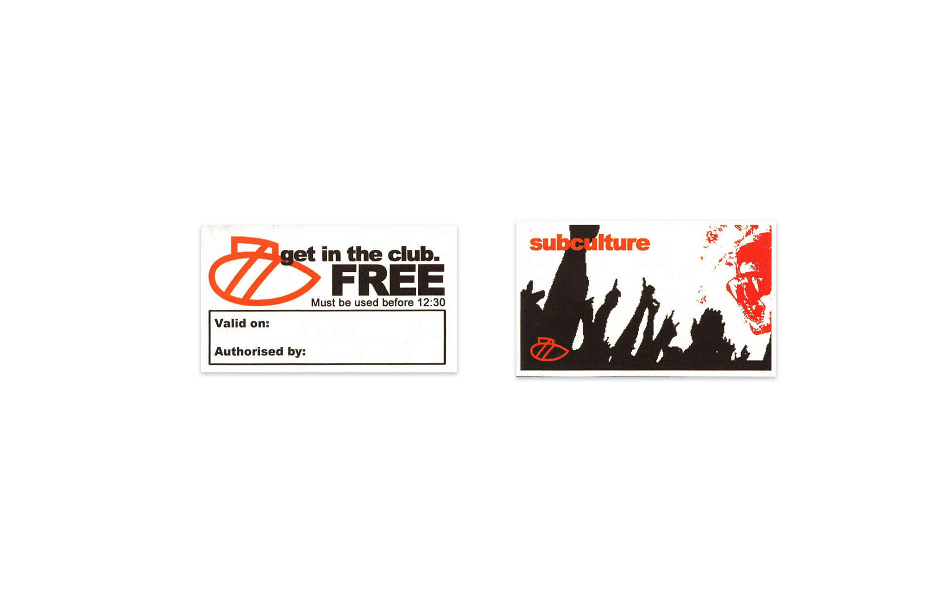Sub Club: Free-pass flyer artwork